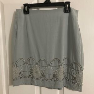 Banana Republic Skirt, Petites, 0P, Gray Silver & Cream
